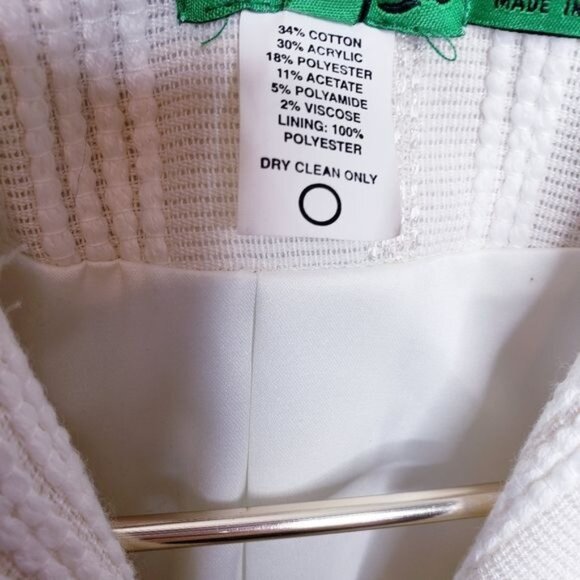 Tibi Vintage Green Label Cream Textured Blazer Jacket Women's Size Small - Picture 10 of 11